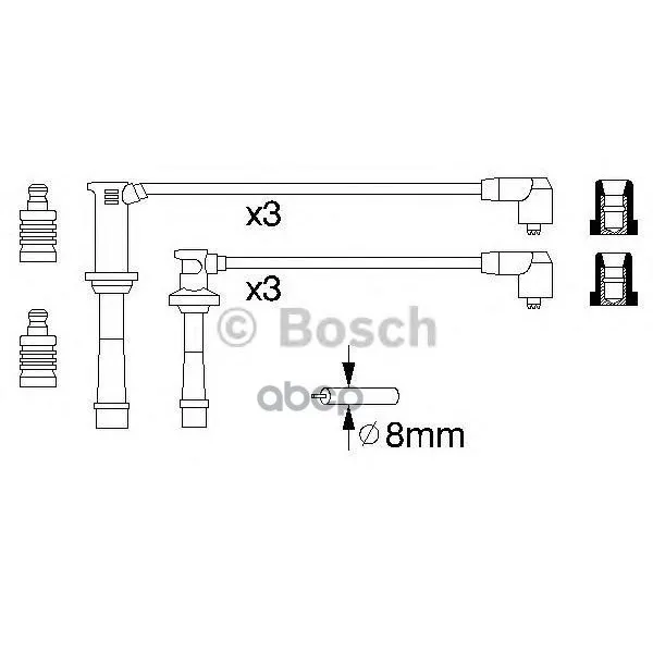 Комплект Проводов Зажигания Mazda 323 F V 94-98, 626 Iv Hatchback 91-97 К-Кт Проводов Bosch арт. 0986356966