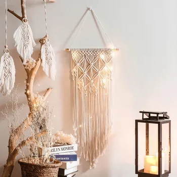 

Macrame Wall Hanging Tapestry Boho Chic Bohemian Room Geometric Woven Art Tapestry Beautiful Apartment Dorm Room Decoration t