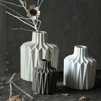

Simple Modern Geometric Abstract Ceramic Vase Crafts Flower Inserter Nordic Home Decorations Coffee Table Porch Table Decoration