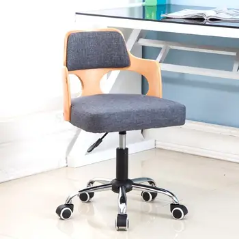 

Solid Wood Lift Small Family Book Desk And Chair To Contemporary And Contracted Computer Chair Small Household Leather Office Sw