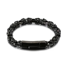 Ретро тесьма Плетеный 316L браслет из нержавеющей стали браслет в стиле "панк" Tide мужской личности готический рок аксессуары цепь