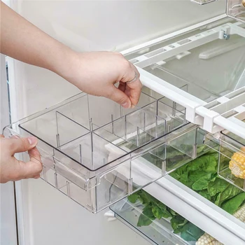 

Refrigerator Storage Box Compartment Refrigerator Drawer Organizer Bin Transparent Fridge Storage Bin Containers Pantry Freezer