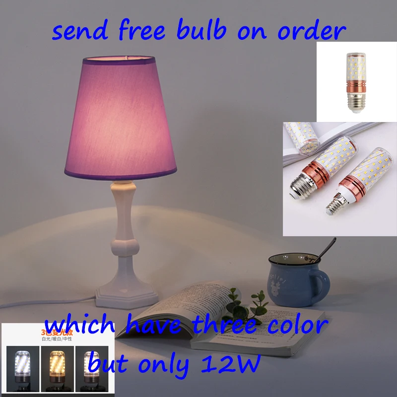 

Anajur free 12Wbulb Creative white hexagonal Korean base desk lamp for university dormitory table lamp in guest room of Hotel