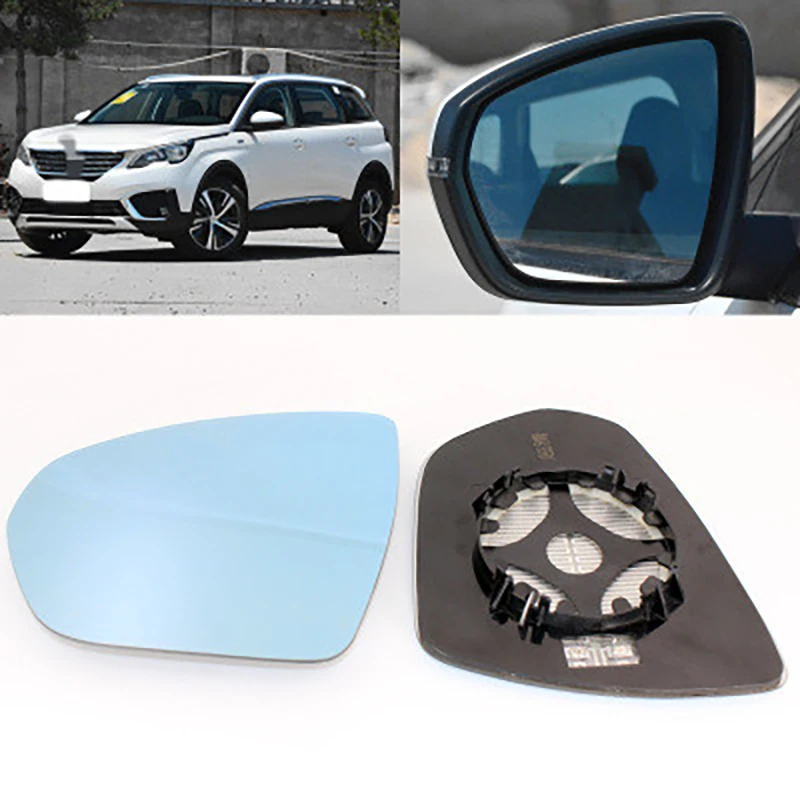 

Large Vision Car Blue Side Rearview Mirror Glare Proof LED Lamp Heated Turn Single for Peugeot 5008 2010-2020