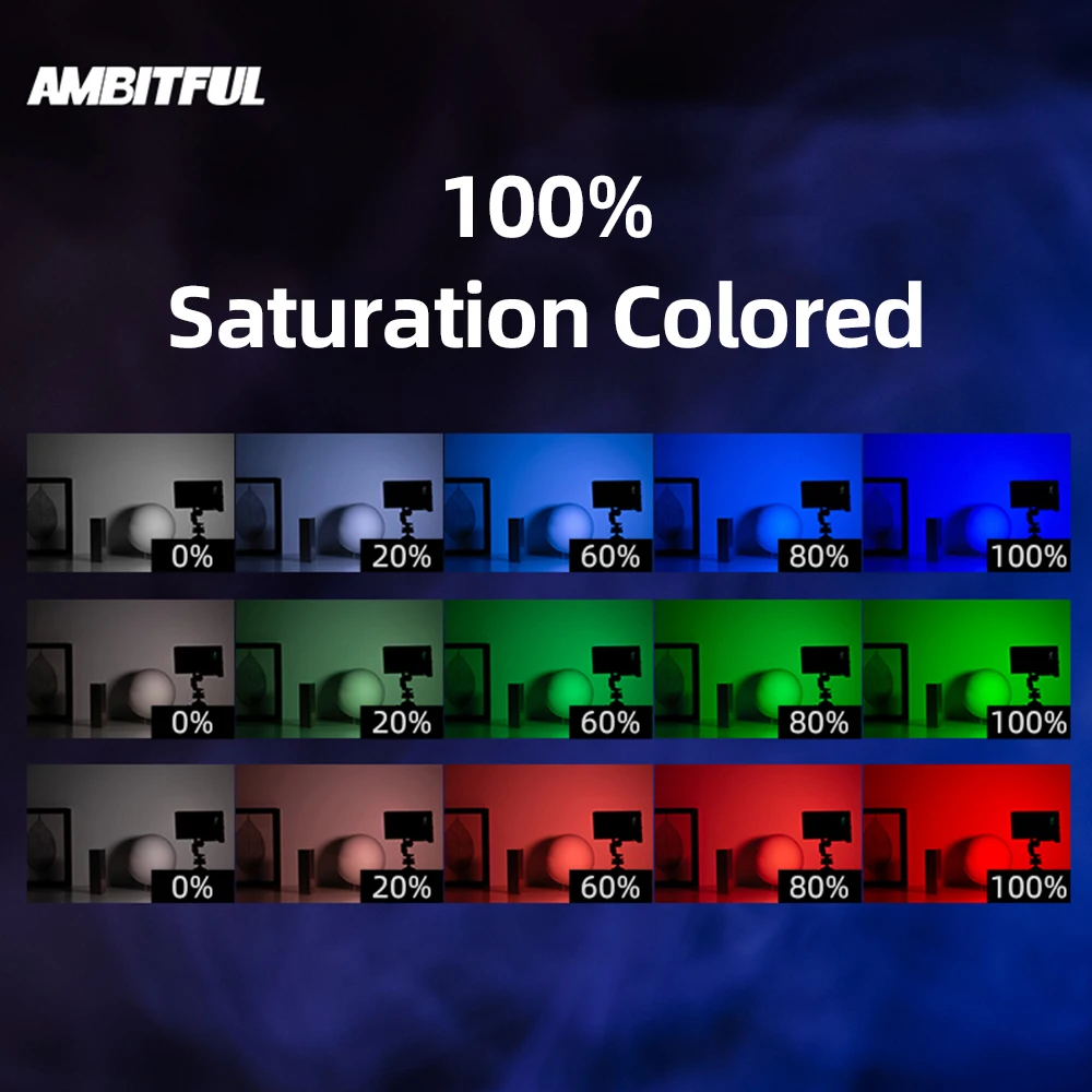 AMBITFUL K10 RGB 2500K-8500K Dimmable Full Color LED Video