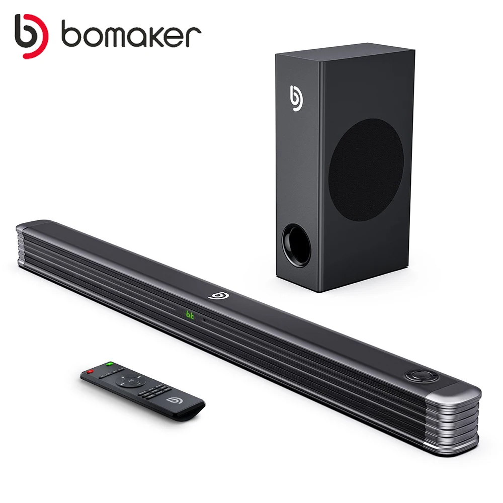 BOMAKER 150W Home TV Theater Soundbar Bluetooth Speaker Wireless SoundBar 3D Stereo Column Surround Subwoofer with Remote Contro |