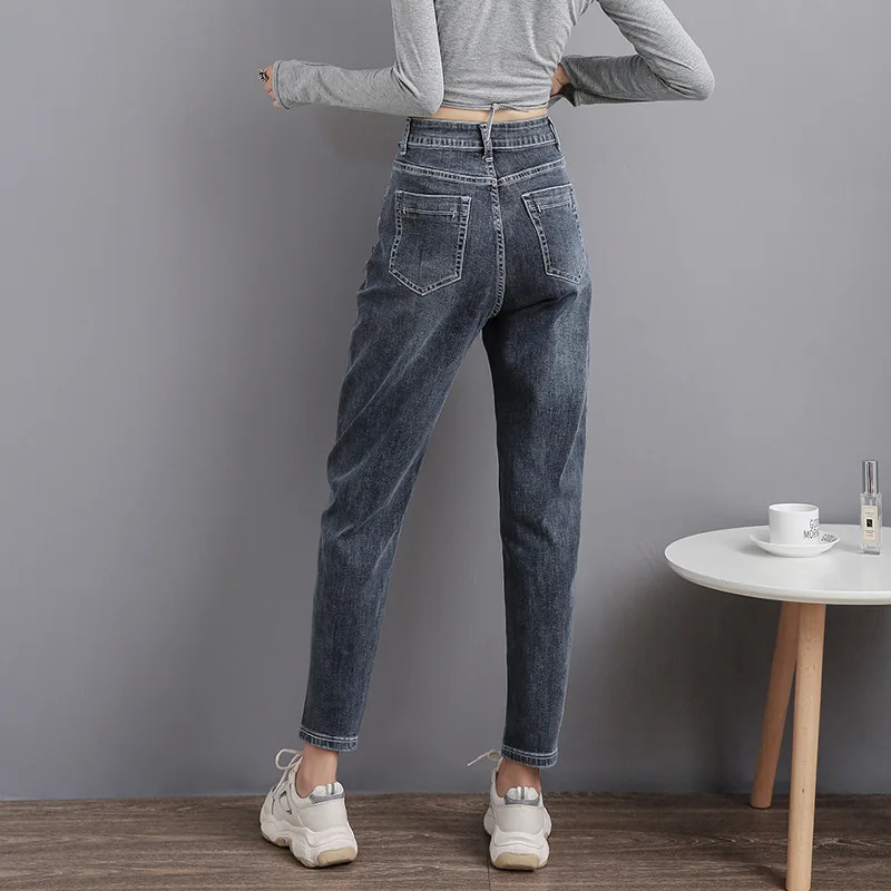 

Women's Clothing 2020 Autumn and Winter New Harem Jeans Female All-Matching Loose High Waist Women's Cropped Pants Female