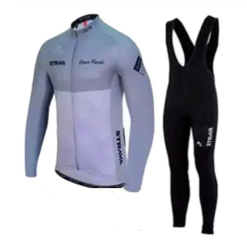 Long sleeve suit Мужская велосипедная футболка Strava с длинным рукавом, комплект одежды для горного велосипеда, одежда для велоспорта Ropa Ciclismo Hombre, велосипедная одежда, 9D гелевые штаны - Цвет: Long sleeve suit