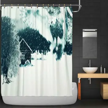 

Snow Landscape Shower Curtain,152123 with Hooks,84''W x 72''H