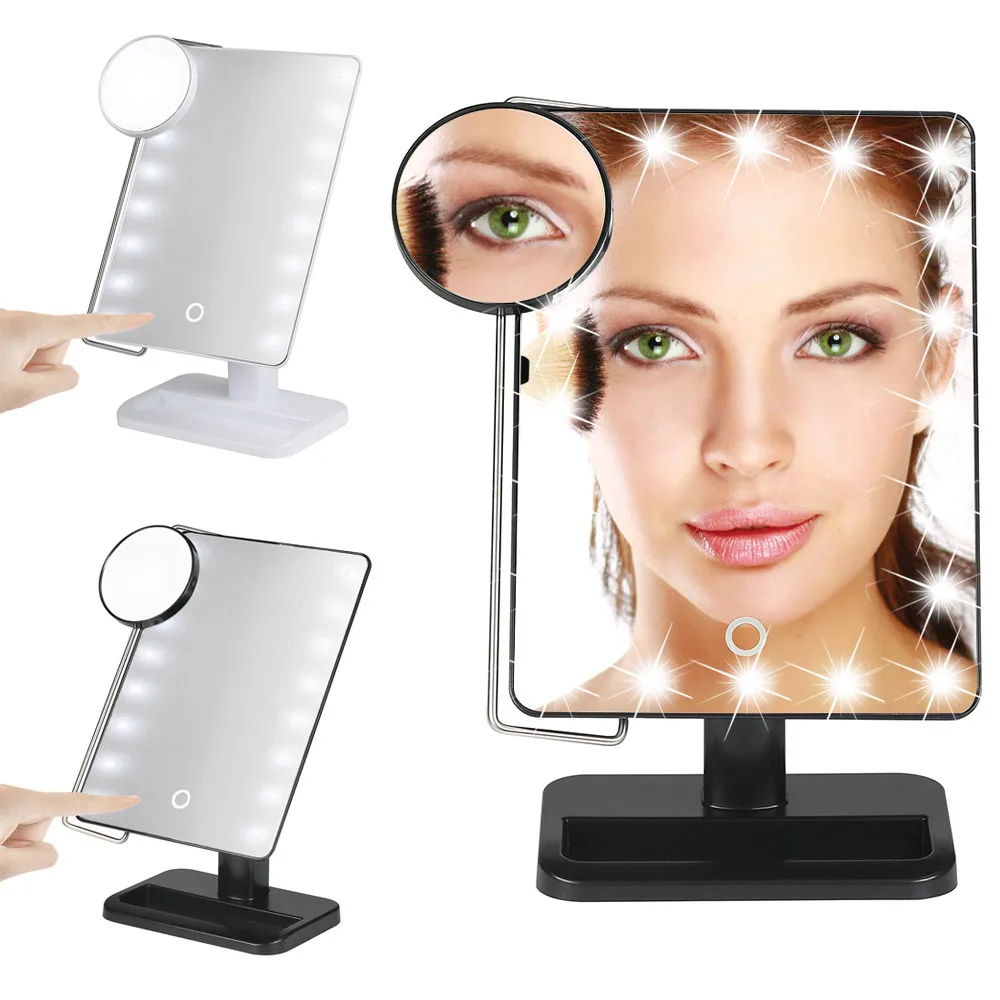 

10X Magnifier LED Illuminated Makeup Mirror Dimmable Cosmetic Vanity Mirror Touch Screen Makeup Skincare Tool