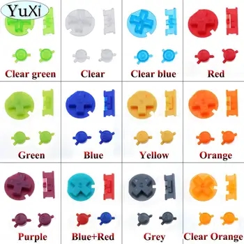 

YuXi 20Set Power ON OFF Buttons Keyboards for Gameboy Color for GBC Colorful Buttons for GBC D Pads ONE B Buttons