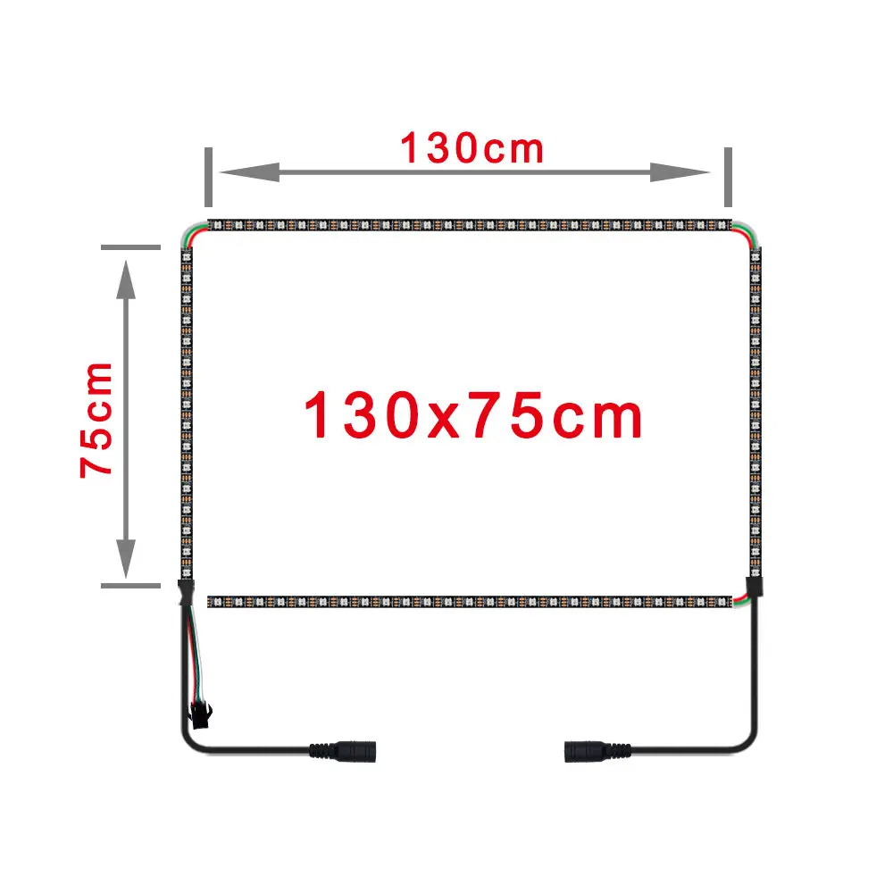 130cm x 75cm Ambilight TV Backlights Flexible LED light Tape Ribbon RGB Color Changeable TV Background Lighting 4K HDTV TV HDMI sources Kit - Испускаемый цвет: 130cm x 75cm