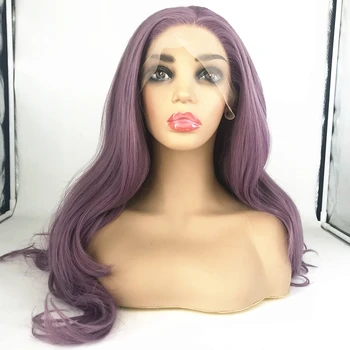 

High quality violet lace front wig dramatic synthetic wigs for woman