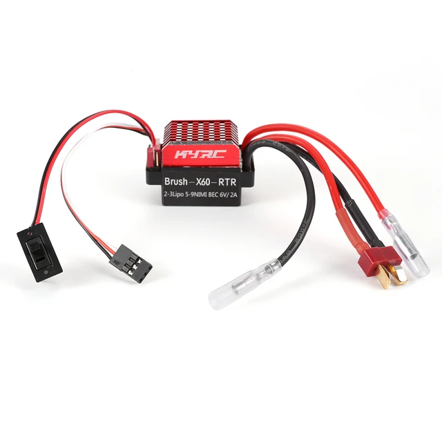 60A Brushed Speed Controller Learning Study Toy Motor ESC Electrical Educational Gifts for 1/ 10 RC Car Buggy Monster