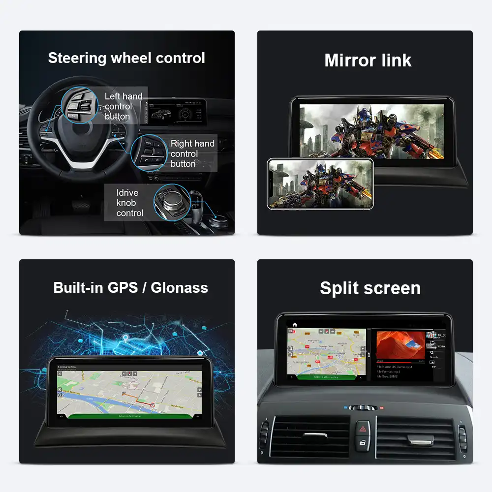 Autoradio Android 8.1 Lecteur Vid/éo Navigation GPS De Voiture De 9 Pouces Contenant La Cam/éra//Le Chauffage De Voiture pour BMW X3 E83 2004-2012 Prise en Charge Bluetooth