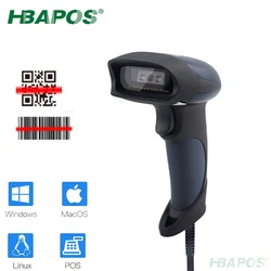HBAPOS – Scanner de codes barres filaire 1D CCD, lecteur de codes à barres pour système de point de vente, détection, entrepôt, supermarché, magasin de détail 