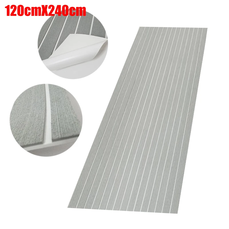 

EVA Foam Faux Teak Decking Sheet 94.5"x47.2" Yacht Marine Carpet Flooring Mat Non Skid Self Adhesive Sea Deck Boat Accessories