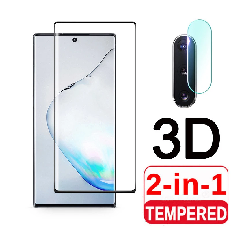 2 в 1 объектив камеры 3D закаленное стекло для Samsung Galaxy Note 10 Pro защита экрана