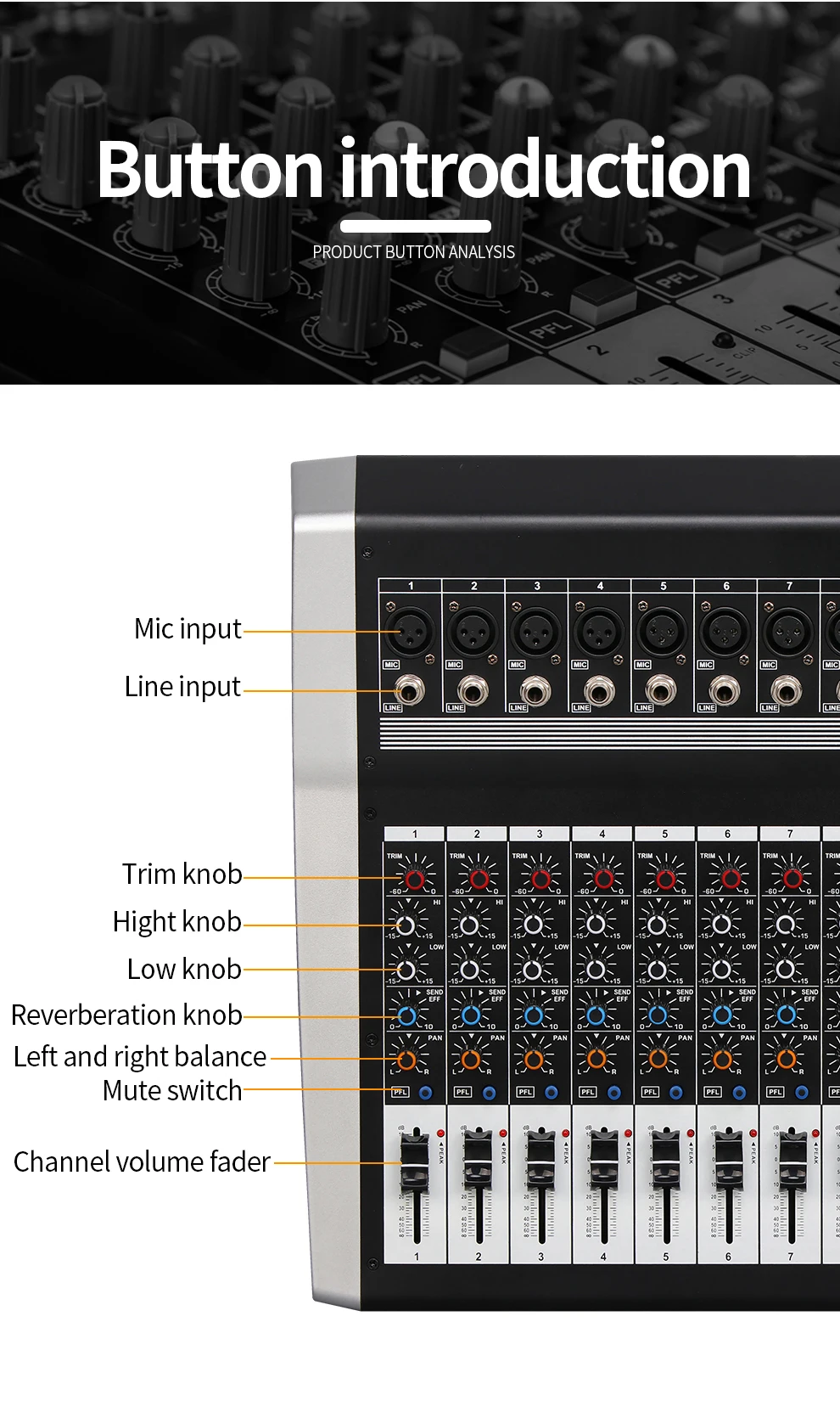 bluetooth 250w * 2 amplificador dj mixer 48v