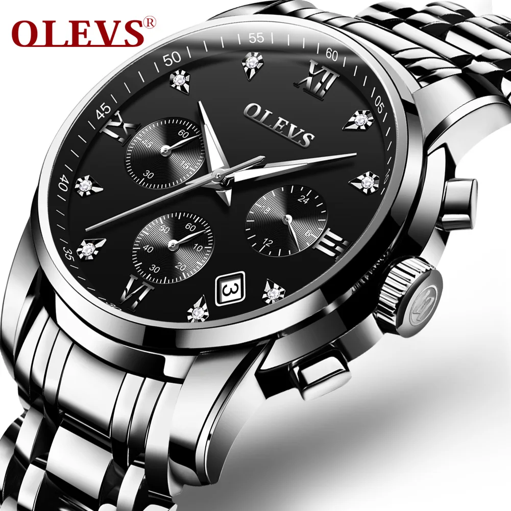 

Men Fashion Luxury Brand Quartz Wrist Watch Men Quality Steel Men's Dress Watches reloj hombre relogio masculino Chronograph