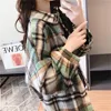 Plush plaid shirt female loose Korean version of the wild student 2022 spring new coat retro Hong Kong taste long sleeve tide ► Photo 3/6
