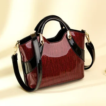 

kajie Vintage Patent Leather Ladies Handbags Women Shoulder Bag Female Messenger Tote Famous Brand Pochette Sac A Main Crossbody