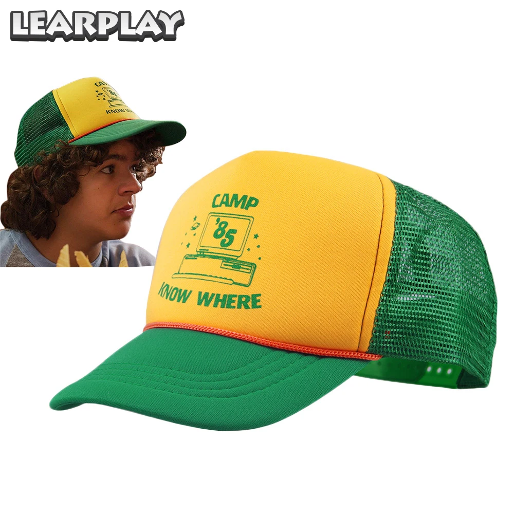 

2019 New Stranger Things 3 Dustin Cosplay Hat Mesh Trucker Baseball Cap Camp Know Where Halloween Party Costume Accessories Boys