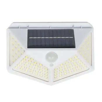 

100 LED Solar Lamp PIR Motion Sensor 3 Modes Outdoor Garden Solar Light Four Sides Waterproof Energy Saving Wall Lamps