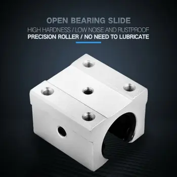 

4x SBR16UU 16mm Aluminum Open Linear Motion Bearing Block Slide For CNC Stronger Bearing Capacity For Silent High-speed Precise