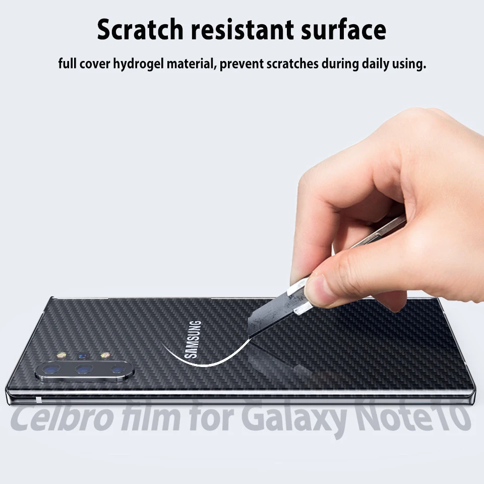 Углеродное волокно наклейка пленка для samsung Galaxy Note 10 Plus S10 Plus задняя Защита для samsung S10 S10E Note10 Plus наклейка КОЖА