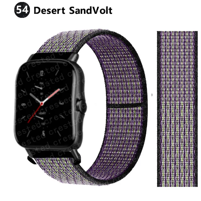 20/22mm Nylon band For Amazfit GTS/2/2e/GTS2 Mini/GTR 3 Pro 42mm/47mm/GTR2/2e/stratos 2/3 Sport Loop Bracelet Amazfit bip strap SandVolt 49