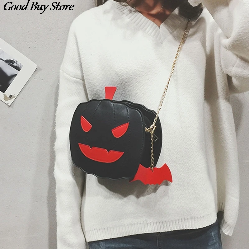Funny Lovely Pumpkin Handbag Halloween Candy Bag Girls Shoulder Messenger Bag Ladies Messenger Shoulder Casual Purse Handbag