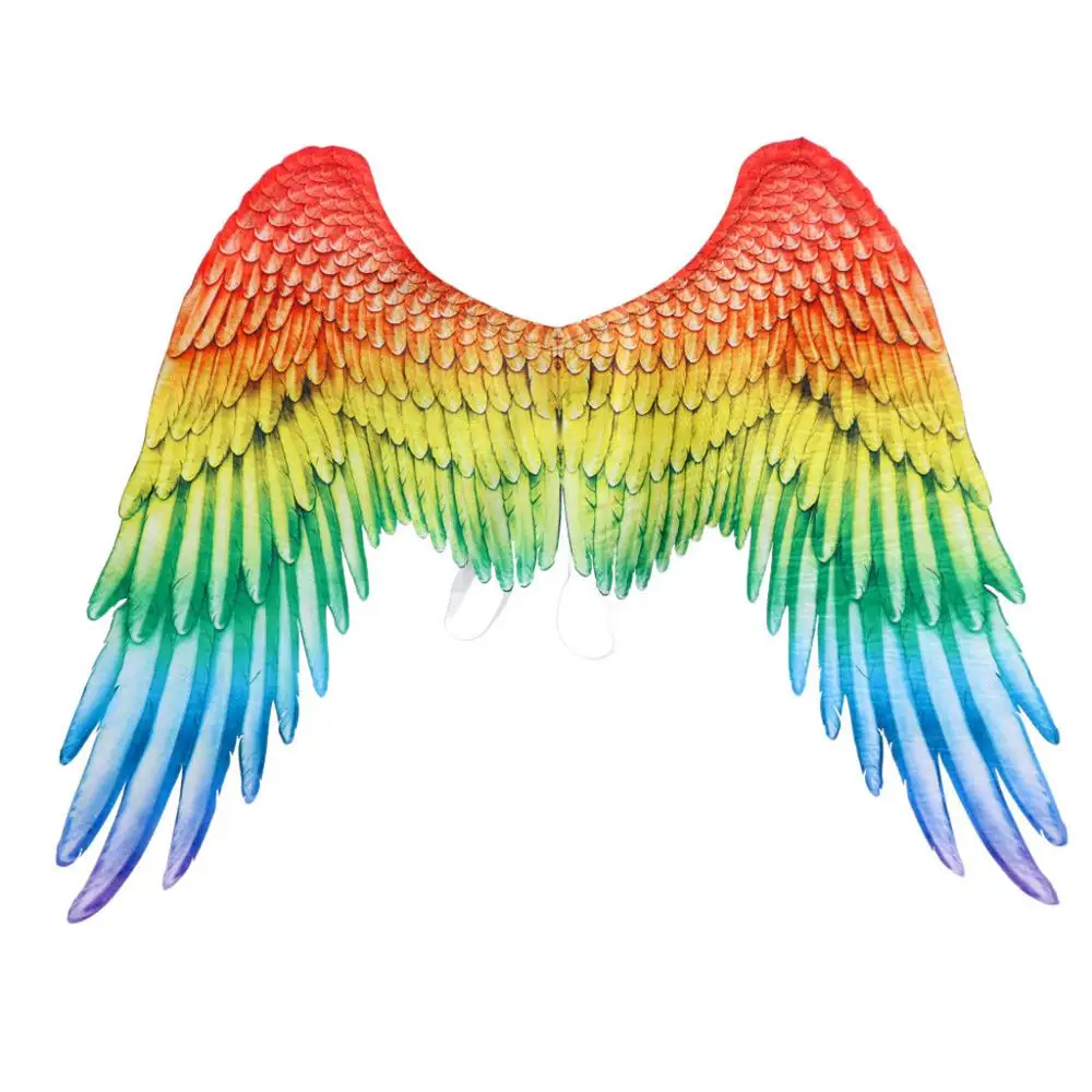 Взрослое многоцветное перо Крылья ангела для танцевальной вечеринки, карнавальный костюм, сценическое шоу, маскарад, карнавал, праздник, нарядное платье - Цвет: Multicolor
