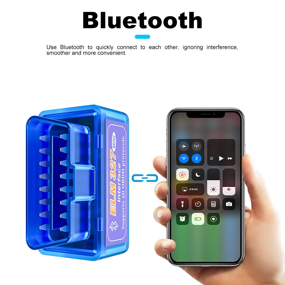 Автомобильный диагностический сканер Podofo Bluetooth V2.1 OBD2 Супер Мини ELM 327 16 контактный