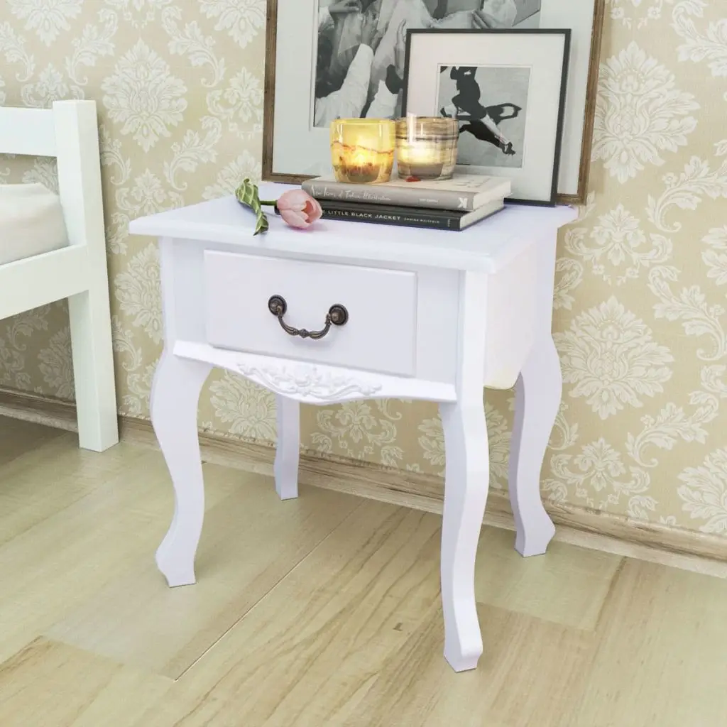 

vidaXL Mesita de noche MDF blanca