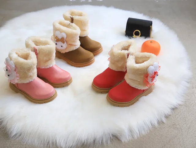 Botas ugg coreanas para niños y niñas, zapatos de algodón para bebé, botas  de algodón con cabeza de conejo, zapatos de algodón para bebé, edición de  Invierno 2020 _ - AliExpress Mobile