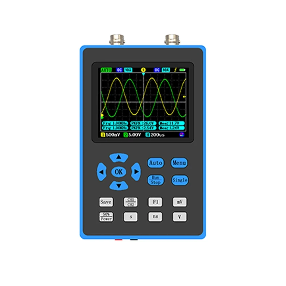 

New 2 Channel Handheld Oscilloscope 120M Bandwidth 500Ms Sampling Rate DSO2512G Signal Generator 2.8 inch LCD Display