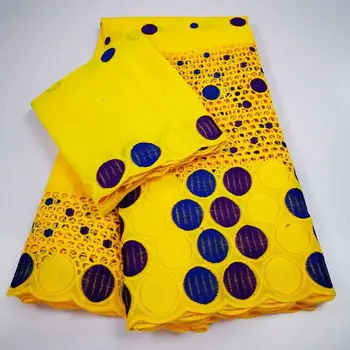 

2020 High Quality African Dry Lace Fabrics 100% Cotton Material With Stones 5+2 Yards Nigerian Women Wedding Bridge Dress Laces