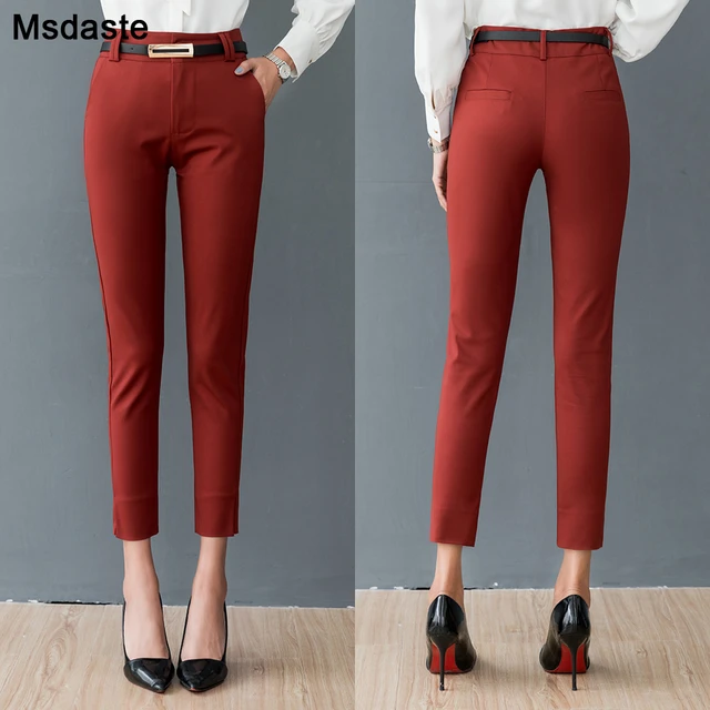 Office Clothes Pants Work Wear  Blue White Pencil Pants Women - Women  Pencil Pants - Aliexpress