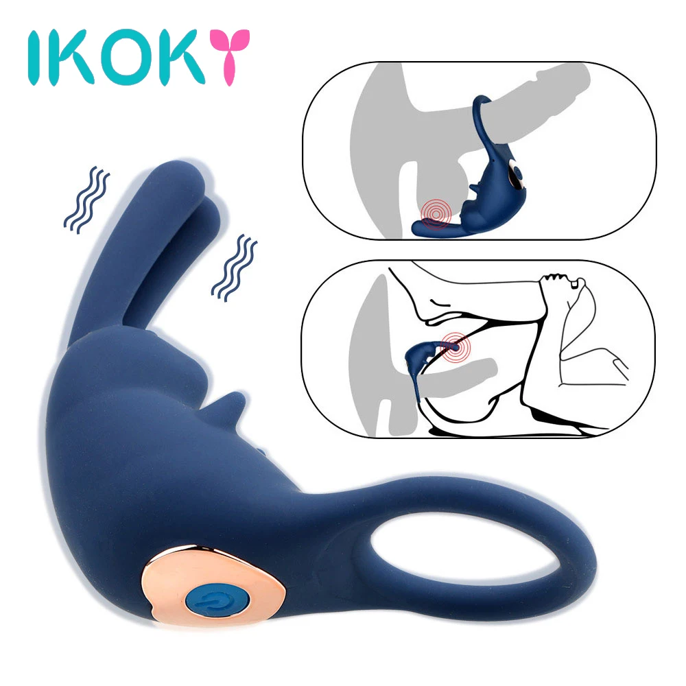 IKOKY 10 скоростей вибрирующие кольца для члена Стимуляция клитора массажер