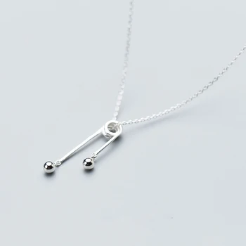 

925 Silver beads Necklace Minimalism Jewelry Boho Pendants Chocker Kolye Vintage Bijoux Femme Collier Silver Necklace for Women