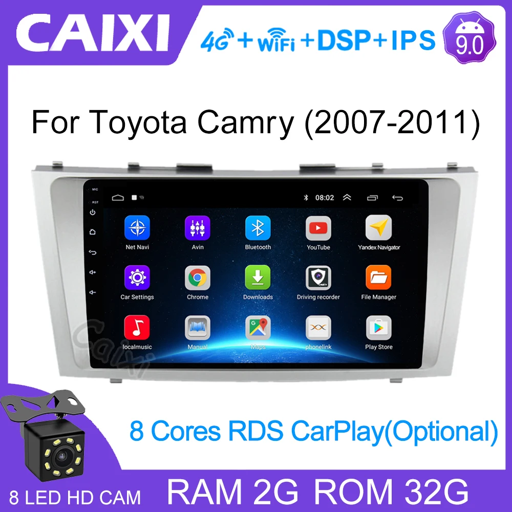 CaiXi 2din 9 дюймов 2.5D Android 0 Автомобильный DVD Радио мультимедийный плеер для Toyota Camry 2007