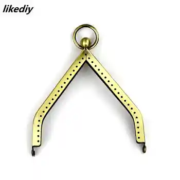 

10 pcs/lot 11 cm antique bronze high quality Triangular trapezoid metal purse frame Kiss clasp DIY accessories coin purse