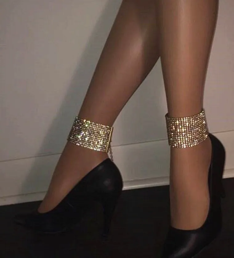 

European And American Jewelry Punk Exaggerated Sexy & Club-Foot Ornaments Full of Crystals Multi-Layer Feet Pure Necklace Women'