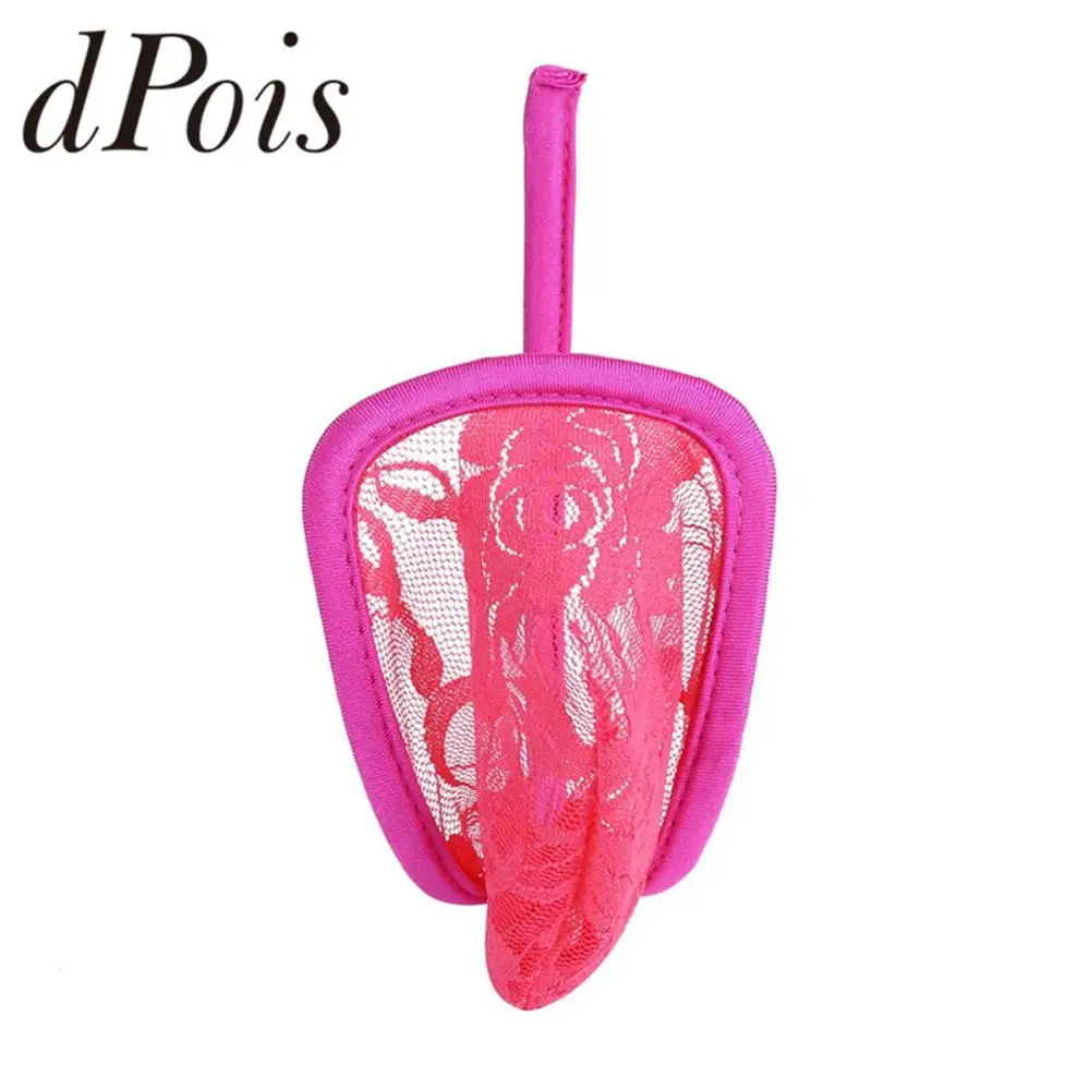 Мужское кружевное цветочное нижнее белье Sissy Crotchless C string трусы бикини с мешочком