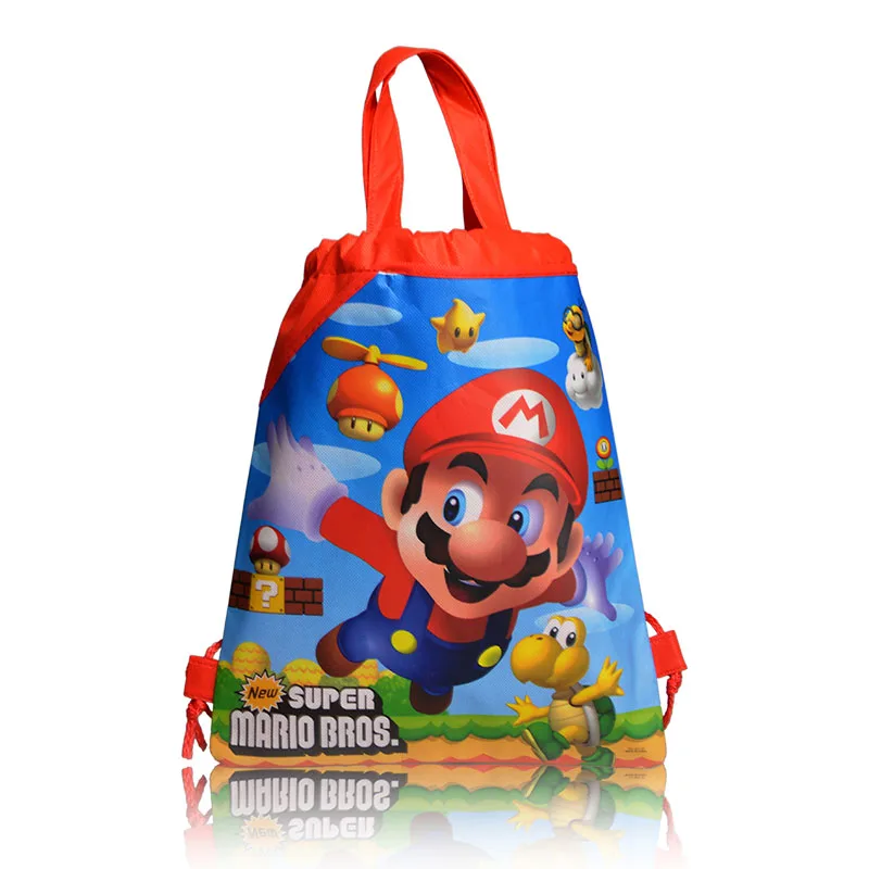 

1pc Random Style for Boys Cartoon Drawstring Backpacks School Shopping Big Bags 34*27CM Non Woven Fabrics Kids Xmas Party Gift