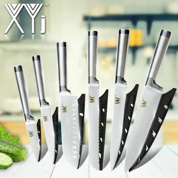 

Kitchen Knife Set Stainless Steel Straight Hollow Handle Chef Slicing Utility Fruit Knife Meat Cutting Bread Peel Knife 6pcs set