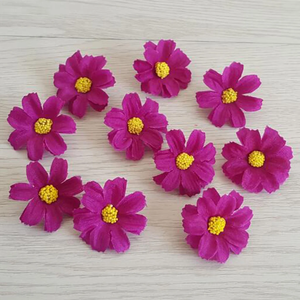 10Pcs Vivid Artificial Daisy Flowers Faux Flower Heads DIY Bouquet Floral Decor
