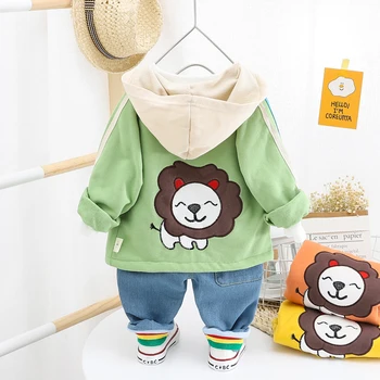 

2020 Autumn Toddler Infant Clothing Sets Bear Coats T Shirt Pants Baby Boys Girls Casual Clothes Children Costume