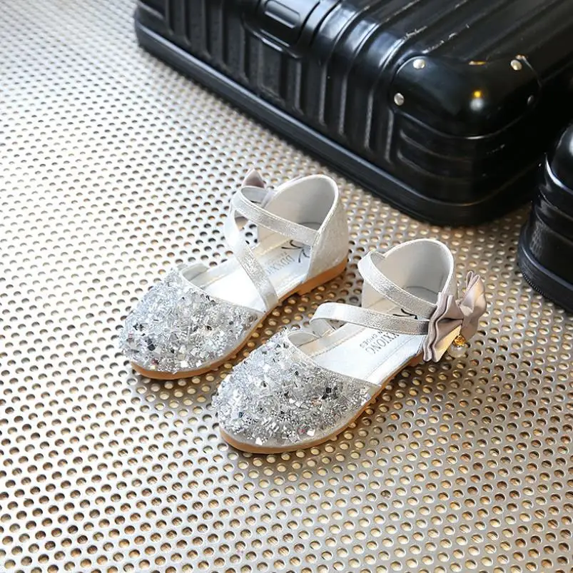 

Girls sandals princess baby girl shoes Toddler Infant Kids Pearl Bling Sequins Single Princess Sandals Dance Party Shoe